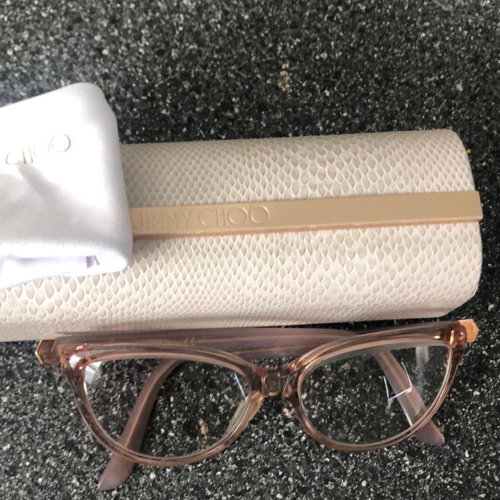 Jimmy Choo Rose-pink Glasses with case